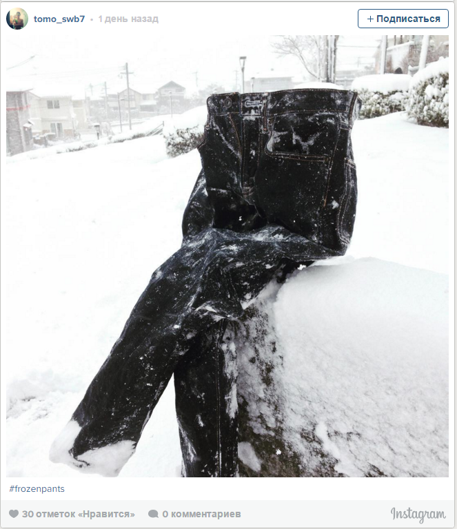 #FrozenPants: Сильные снегопады в США привели к появлению в интернете моды на «замороженные штаны»