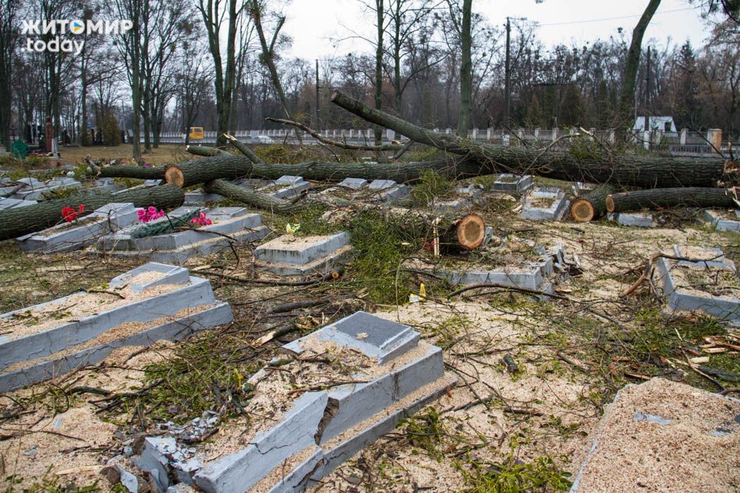 Житомирские коммунальщики повредили десятки надгробий на военном кладбище Житомирские коммунальщики повредили десятки надгробий на военном кладбище