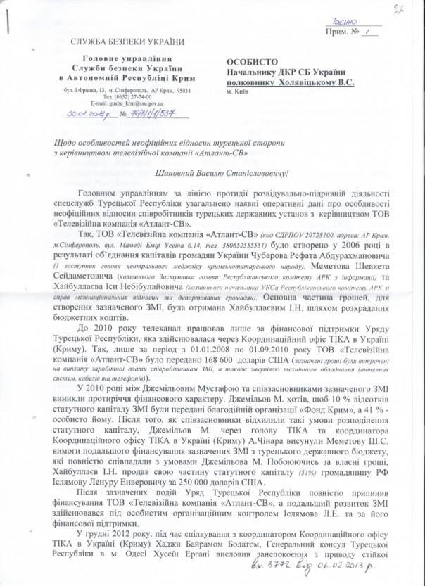 СБУ: Мустафа Джемилев оказался турецким шпионом (Видео)