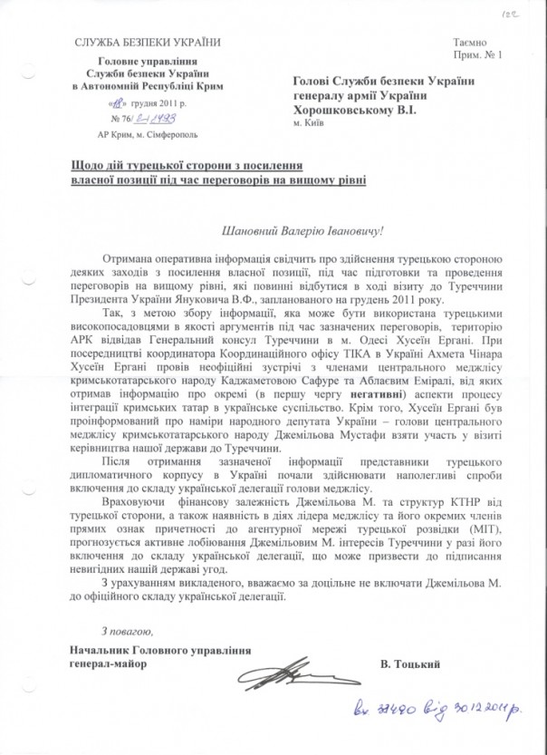 СБУ: Мустафа Джемилев оказался турецким шпионом (Видео)