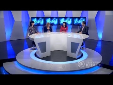 Елена Молчанова, Денис Стрельченко и и Юлия Сулим в передаче «Три минуты на ответ». 04.04.2016