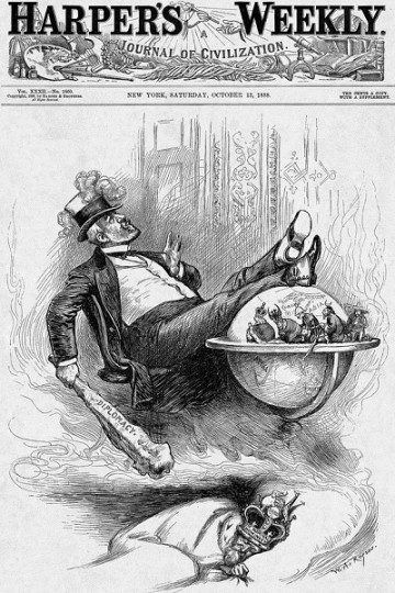 «ЦВЕТНЫЕ ЗАНИМАЮТСЯ РЕФОРМИРОВАНИЕМ США». Американская политическая карикатура конца XIX века