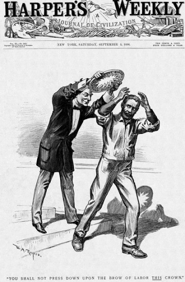 «ЦВЕТНЫЕ ЗАНИМАЮТСЯ РЕФОРМИРОВАНИЕМ США». Американская политическая карикатура конца XIX века