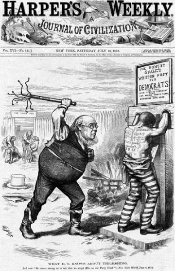 «ЦВЕТНЫЕ ЗАНИМАЮТСЯ РЕФОРМИРОВАНИЕМ США». Американская политическая карикатура конца XIX века