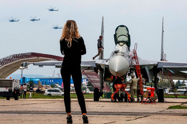 Финальная репетиция лётной программы перед открытием Международного авиационно-космического салона МАКС-2017